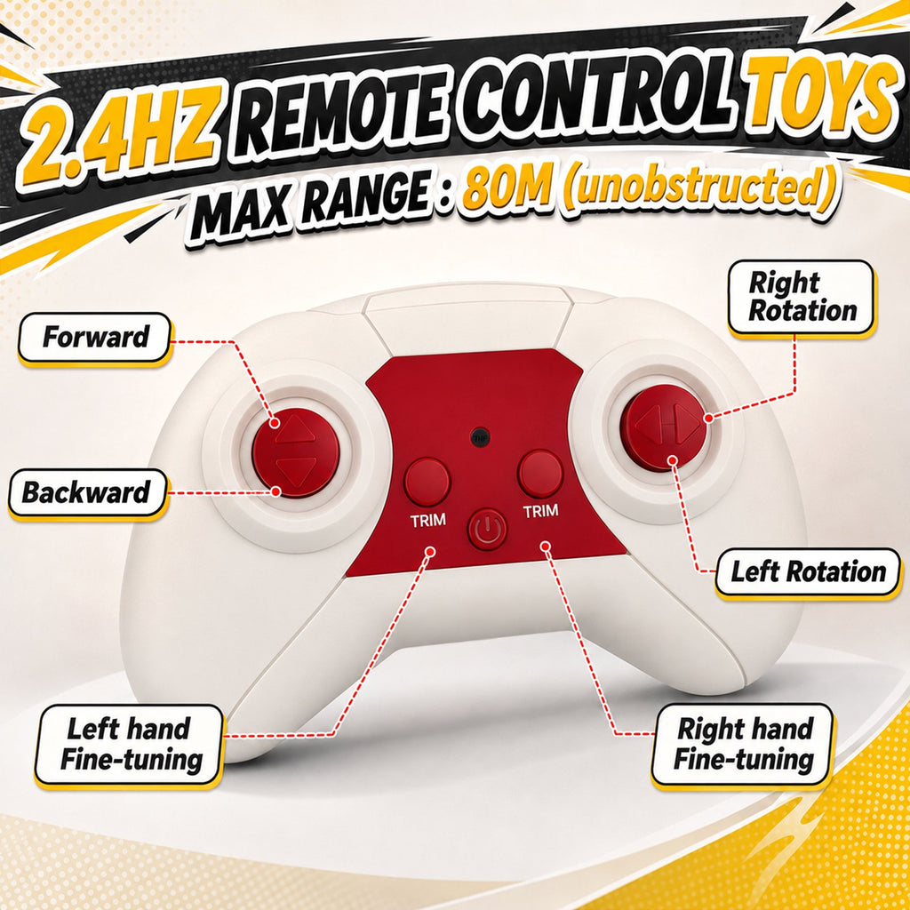 Doulami Remote Control Bee Toy, 2.4GHz Wall Climbing RC Toy for Kids, LED Glow Eyes & 360° Rotation Climbing Bug with 2 Batteries, Quiet Prank Toy for Boys & Girls Birthday Gift
