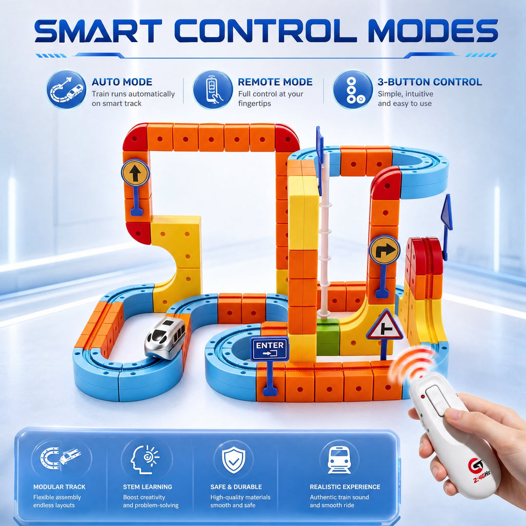 Doulami Electric Train Set for Kids, 147PCS Gravity-Defying 3D Racing Track Sets with Electric Train, Traffic Signs, STEM Train Toys Birthday Gifts for Boys and Girls Age 3+ Years Old