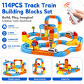 Doulami Electric Train Set for Kids, 147PCS Gravity-Defying 3D Racing Track Sets with Electric Train, Traffic Signs, STEM Train Toys Birthday Gifts for Boys and Girls Age 3+ Years Old