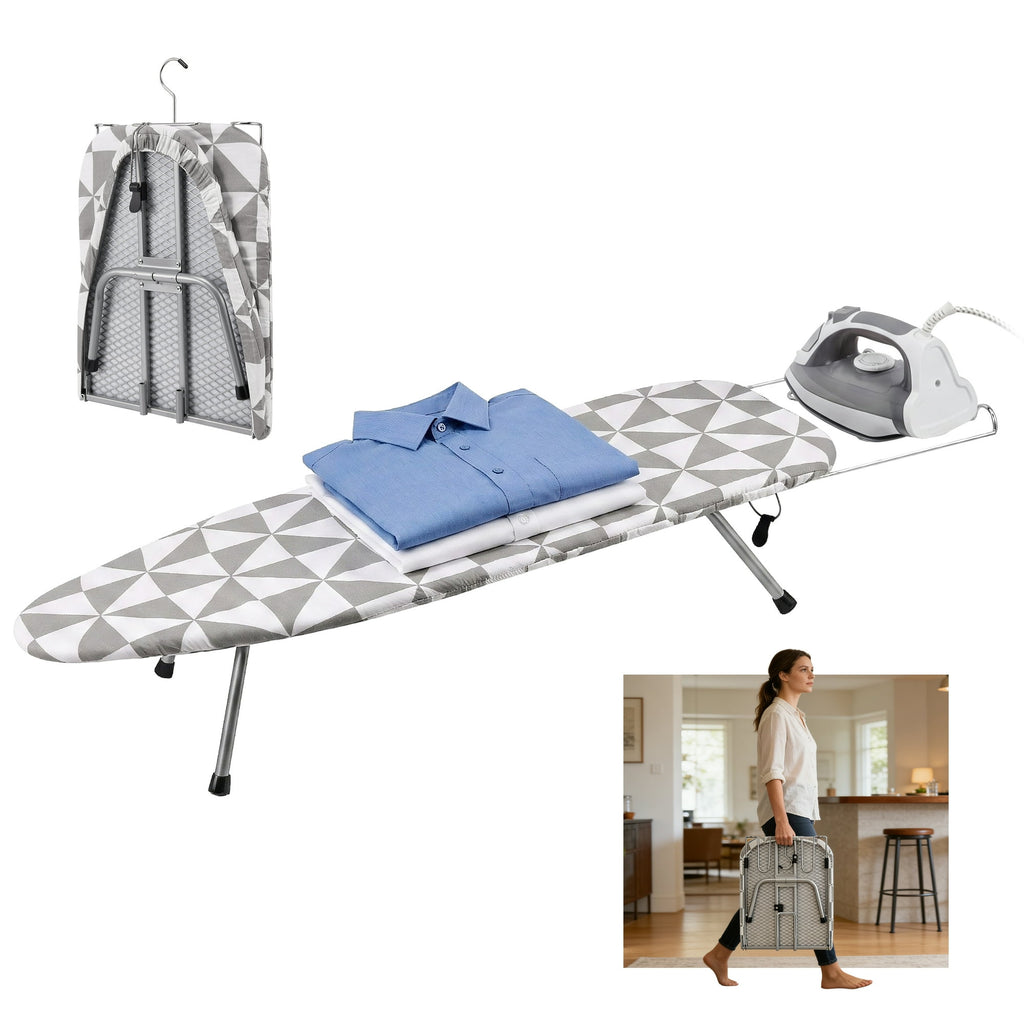 Doulami Ironing Board Tabletop Ironing Board with Iron Rest Portable Folding Iron Board for Dorms Apartment Travel